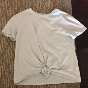 Blue shirt with tie infront